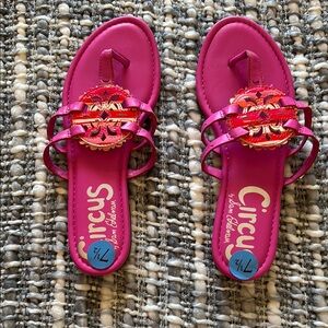 Circus by Sam Edelman Pink Thong Sandals with Decorative Straps
